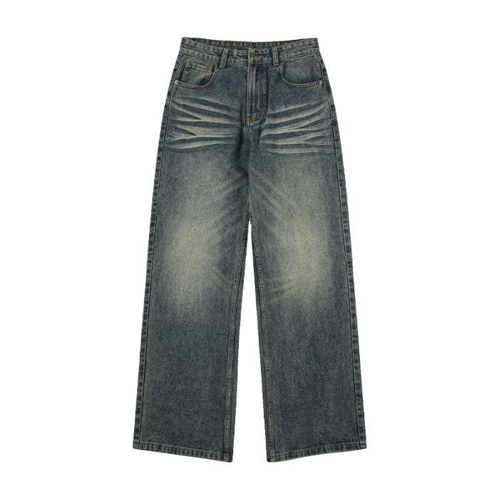 

Весенне-летние американские ретро-ностальгические прямые джинсы для мужчин и женщин, свободные брюки с индивидуальностью 3XL