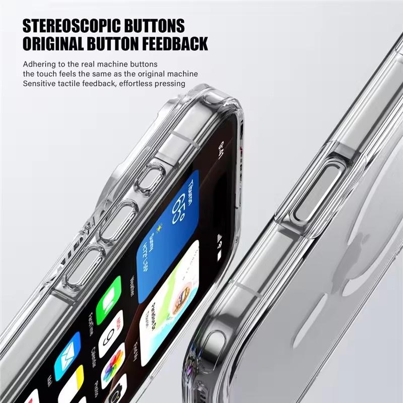 Luxury Clear Shockproof Magsafe Magnetic Case For iPhone 17 Air 17Pro 17 Pro Max Wireless Charging Shockproof Hard Back Cover
