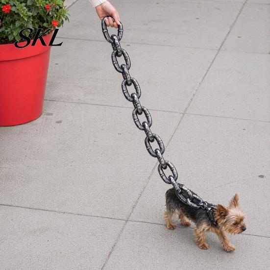 Maltese Dog Leash Giant Chain Leash, Lightweight Plastic Pet Looks Like Pomeranian Iron Chain, Stylish Big for Small Dogs Photo Props