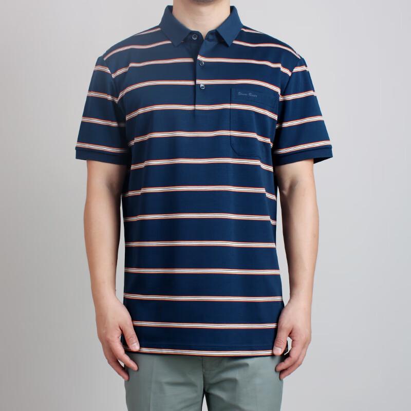 YOUNG RIVER Men s Striped Business Casual Polo Shirt XL