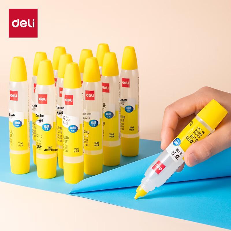 Deli 7311 Yellow Double Head Liquid Glue