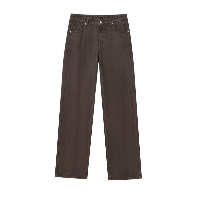 Kaslead New Arrival Women's Clothing Fashion Style Simple High Waist Loose Casual Denim Trousers 8197229