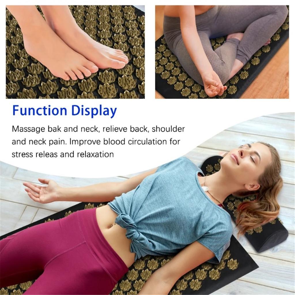 Lotus acupoint massage, Lotus spinal cushion, Yoga pillow, Foot cushion, Back and shoulder massage, Relaxation and leisure, Sand base cushion, Gift