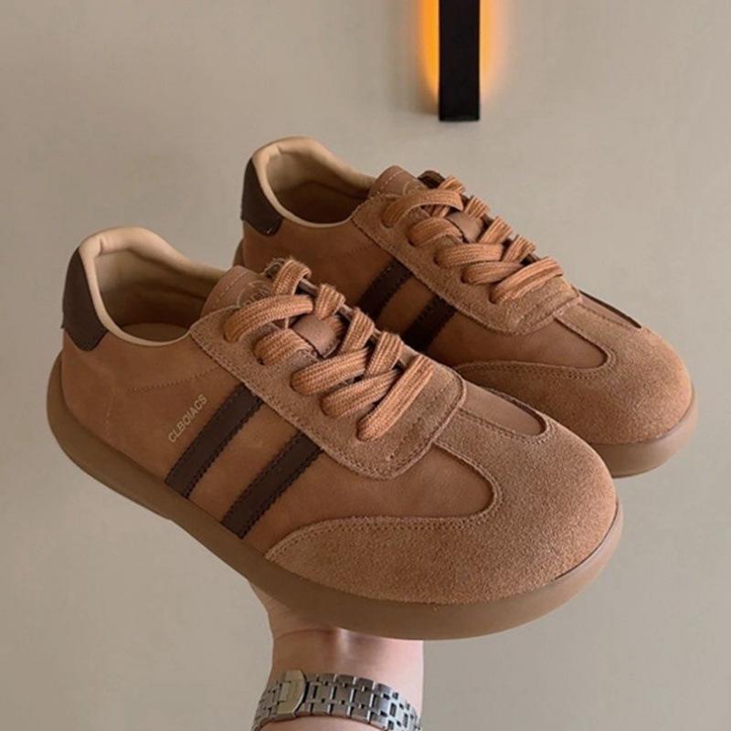 2025 Autumn New Korean Version of Retro Versatile Niche Thick-soled German Training Shoes Women's Flat-soled Casual Sports Board Shoes Tide