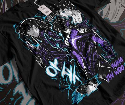 Μπλουζάκι Solo Leveling Sung Jinwoo Liu Zhigang Anime Jonas Reiji μπλουζάκι Όλα τα Μεγέθη Unisex Τ-Shirt