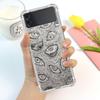 Scary Face Eyes Smiley Case For Samsung Galaxy Z Flip 3 4 5g Funda Z Flip3 Clear Pc Hard Shockproof Back Phone Coque Shell