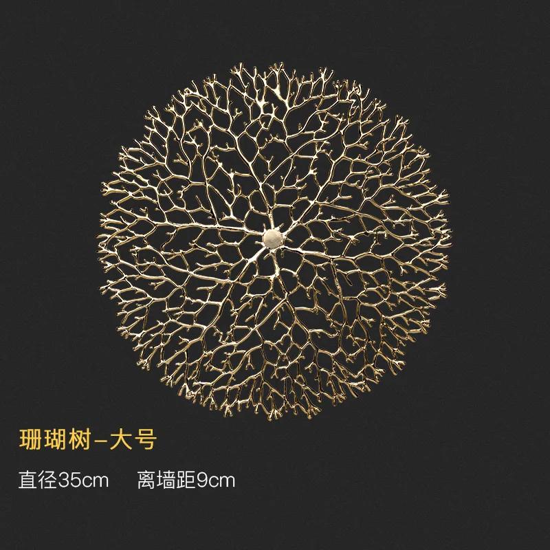 Background Home Decoration Wall Hanging Copper Pendant Metal Hollow Out Coral Lotus Leaf Fish Pond Goldfish Wall Decoration