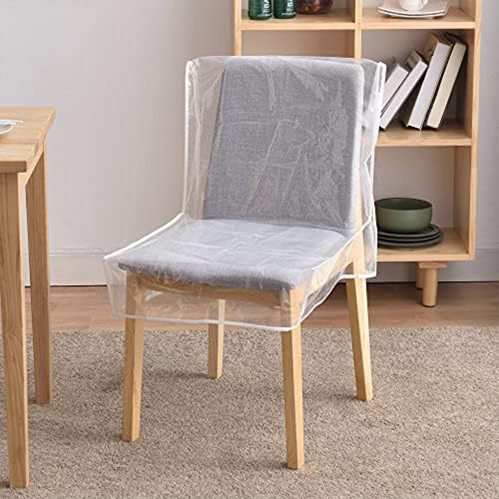 Transparent Color Full Cover Chair Cover Transparent PVC Dining Chair Dust Cover Waterproof