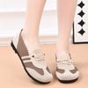 Spring and Autumn Women's Mesh Breathable Soft-Soled Casual Shoes Middle-Aged and Elderly Mom's Shoes Sports Walking Slip-On Plaid Flat Shoes