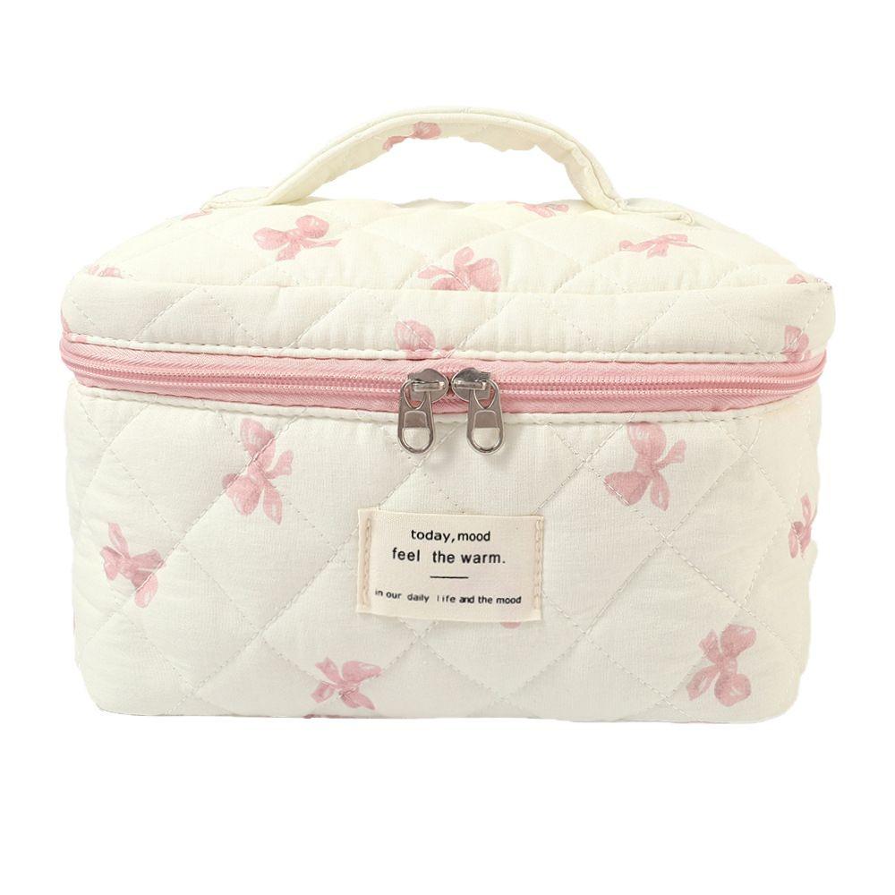 Women's Large Capacity Quilted Makeup Bag - Portable, Ultra-Light, Multi-Layer Storage with Niche Design