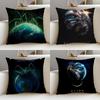 SciFi AAlien EarthS Cushion Cover Breathable and Skinfriendly Linen Pillowcase Square Removable and Washable Cushion