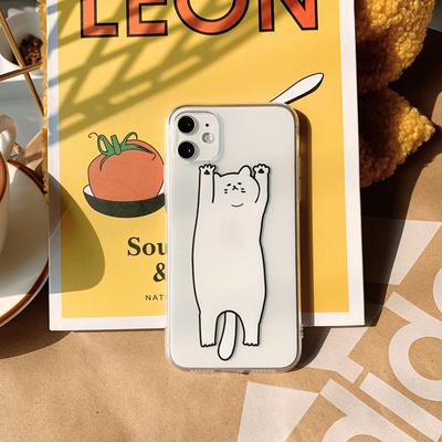 Ins Cat Iphone16 Mobile Phone Case 15pro for 11 Apple 17promax Transparent 14 Soft Cover 13 Factory
