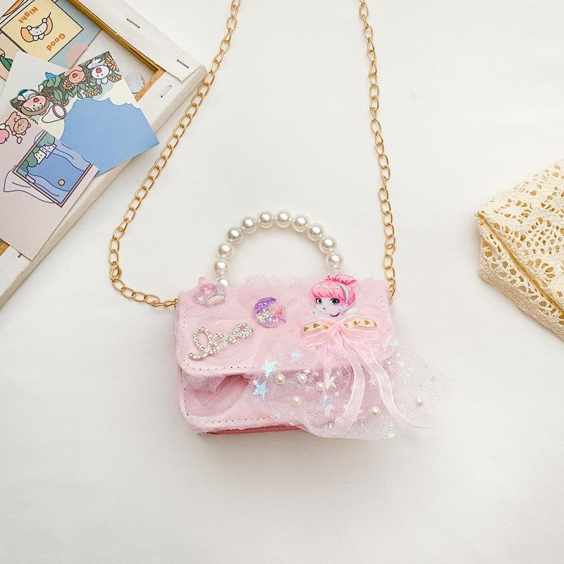 2025 Kinder Prinzessin Perle Schleife Umhängetasche