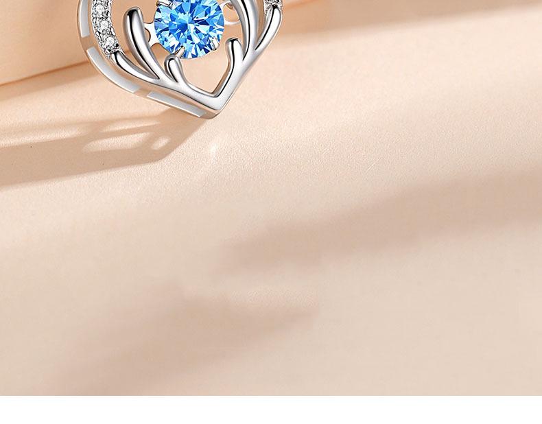 Deer with You Sterling Silver Necklace - Bouncing Heart Pendant, Ideal Gift for Women, Girlfriend's Birthday, or Christmas.