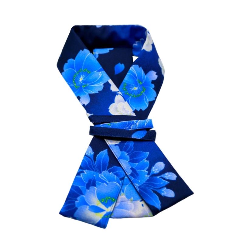 Women's Kimono Collar Support Accessory for Traditional Japanese Dress Core Collar Lining with Flower Print Kimono Belt