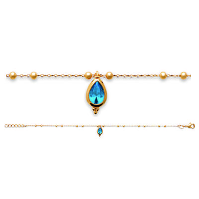 [R5833] - Vergoldetes Armband 'Cléopatra' blaugolden - 10x5 mm