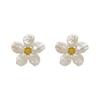 Luxury Retro Baroque Pearl Flower Earrings for Women