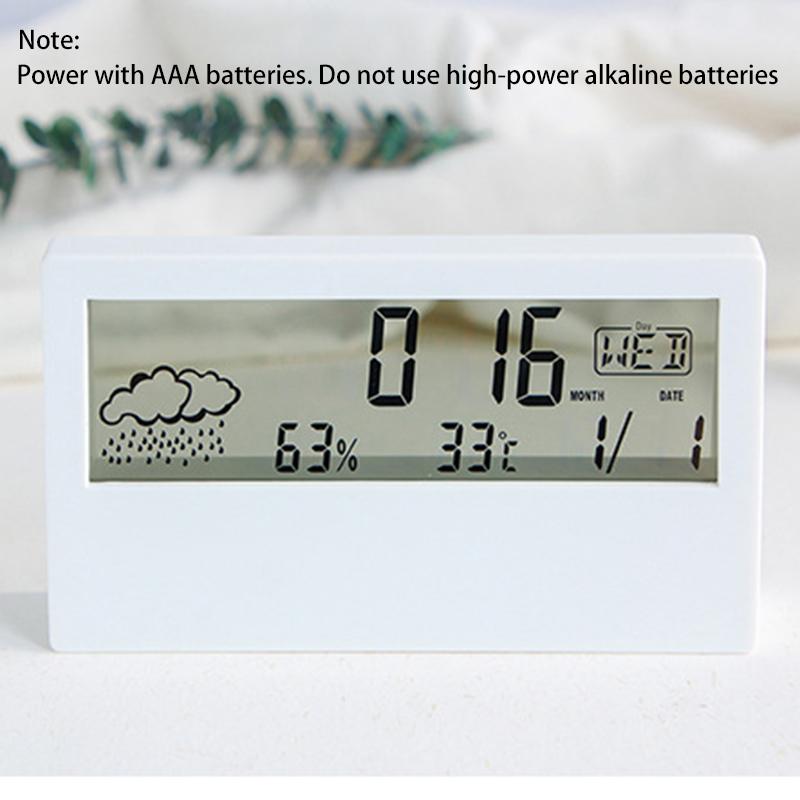 LED Teploměr Thermo-Hygrometr Multifunkční Elektronické Hodiny Měřič Teploty Vlhkosti Meteorologická Stanice pro Domácnost s Budíkem