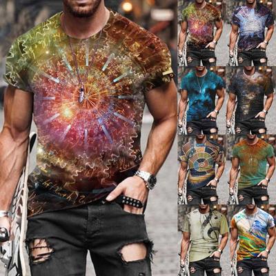 Herren Streetwear Lässig Interessantes Design Bedruckt Rundhals Kurzarm