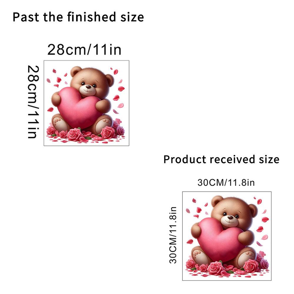 Valentine's Heart Bear Wall Sticker for Living Room, Bedroom, Entryway, or Glass Cabinets