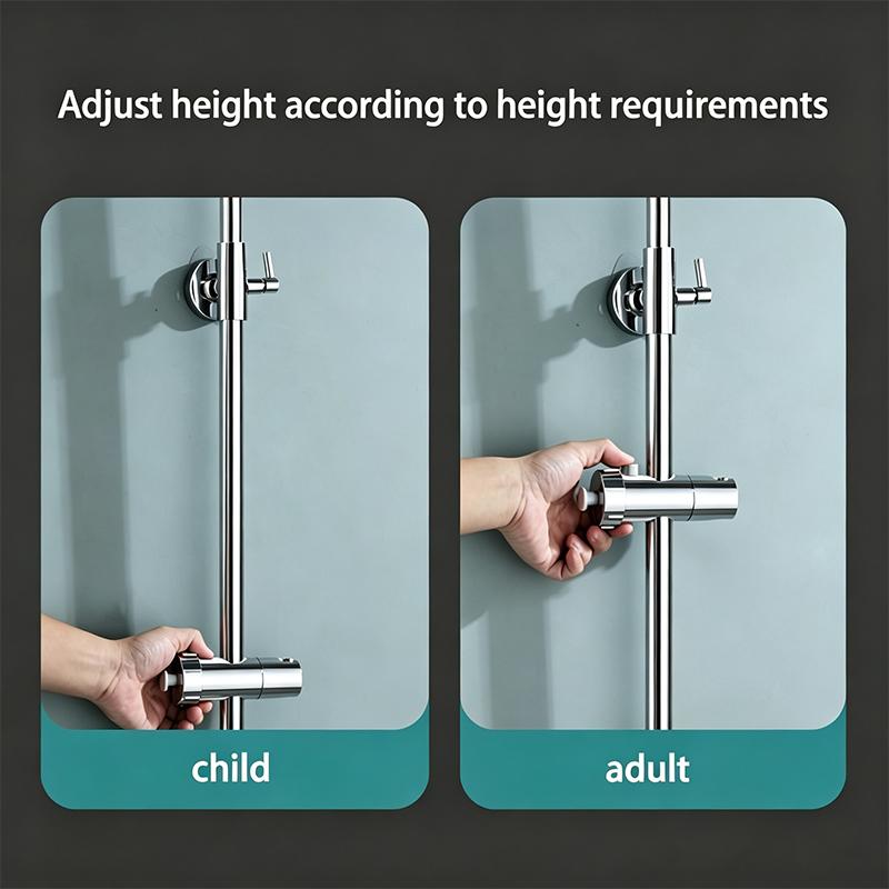 360° Rotation ABS Adjustable Shower Bracket Lifting Shower Head Holder Hook Universal Fit 18-25mm Shower Slide Bar