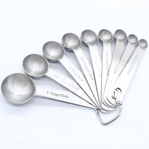 

Luomorgo 9-Piece Measuring Spoon Set, Stainless Steel Measuring Spoons & Tablespoons, Includes 1/16 Teaspoon, 1/8 Teaspoon, 1/4 Teaspoon, 1/3 Teaspoon
