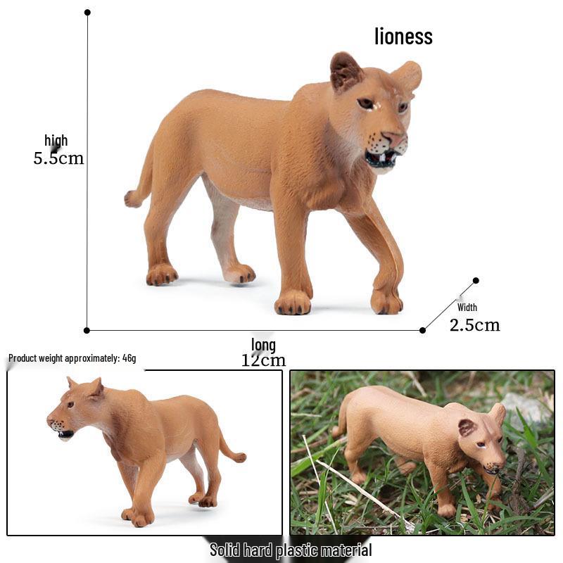 Lion Pride Simulation: Male & Female African Lion Figurines - Plastic Wild Animal Action Models