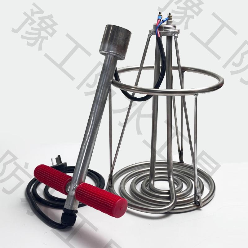 Heat-Resistant Asphalt Heater Rod with Thick Rubber Coating, Heightening Feature & Stainless Steel Red Handle