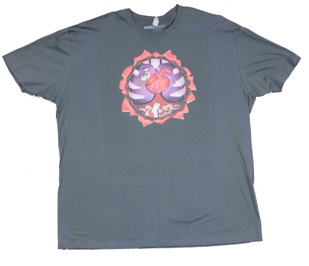 Team Fortress Mens T-Shirt - Heart Under Rib Cage And Little Bird Unisex T-Shirt XL