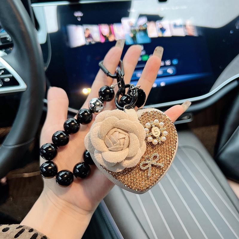 Camellia Love Diamond Keychain & Folding Mirror Ornament