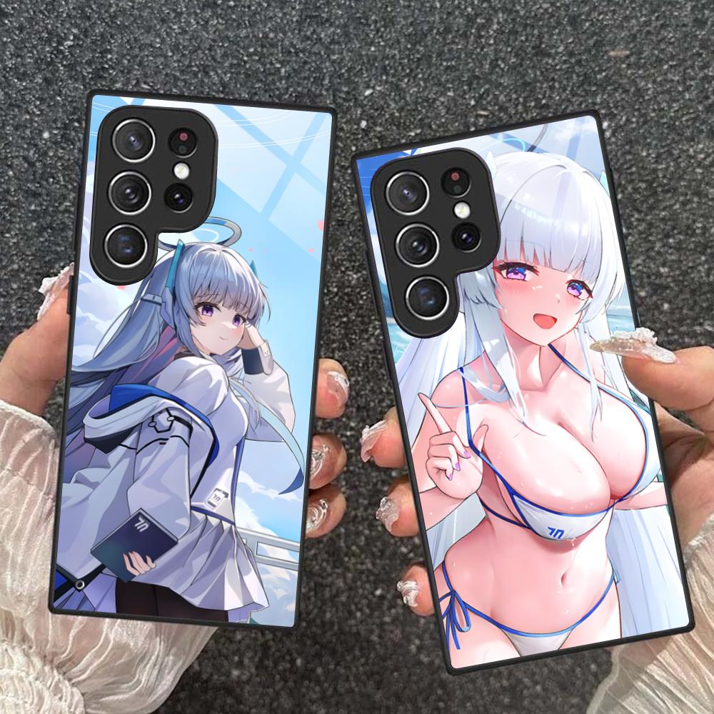 Blue Archive Ushio Noa Phone Case for Samsung Galaxy S26 S25 S24 S23 S22 S21 S20 Note20 Plus FE Ultra Glass Colorful Cover Cover