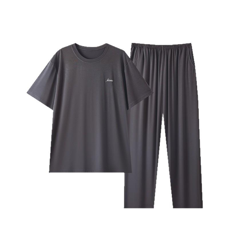 Pajamas Men's Summer Modal Cotton Thin Short-sleeved Trousers Simple Summer Can Be Worn Outside Cool Loungewear Suit