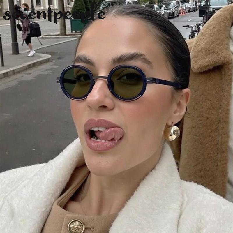 Polarized Small Frame Round Sunglasses Women Luxury Brand Trendy Metal Hollow Sunglass Steampunk Oval Shades For Ladies