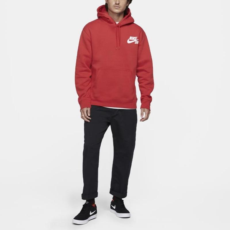 Nike Sb Icon Skateboard Hoodie Trui met Lange Mouwen met Logo Heren Bovenkleding University-Rood CW7065-657
