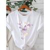 Butterfly Print  Short Sleeve T-Shirt - Round Neck Casual Summer Blouse -ic Top Suitable for Spring/Summer Wear
