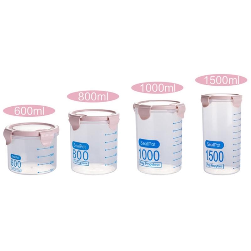 Leakproof Plastic Containers Multipurpose Transparent Kitchen Storage Solution Canister For Cereal Baking Supplies