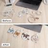 SenseAGE Cable Clips of PU Cute Earphone Cord Cable Management Caramel Brown x 5cm x [Set 5] Leather, Ribbon, Stationery, Clips, Winder, Organizer,