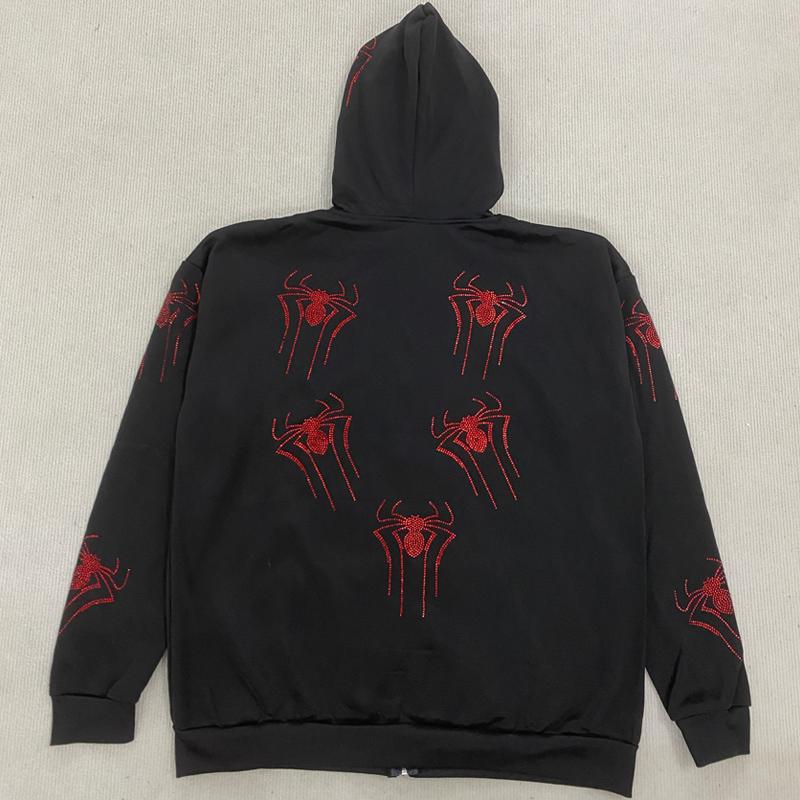 Y2K Estetiska toppar Punk Sportjacka Streetwear Hip Hop Sweatshirt Grafik Oversized hoodies