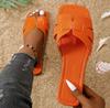 Fashion White Flat Slippers for Women Summer Design Soft Non-slip Slippers Braided Open Toe Square Head Outdoor Beach Slippers Woman