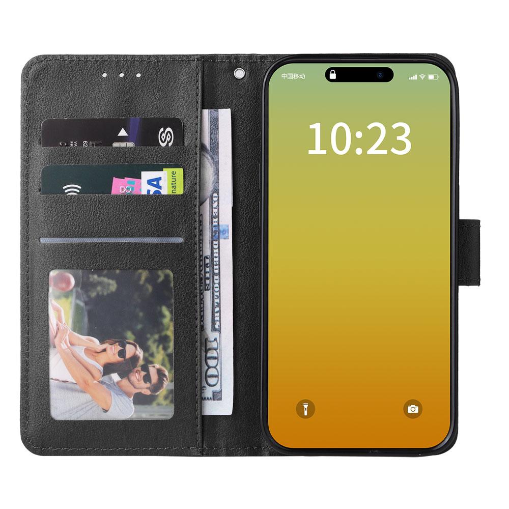For iPhone 15 Pro Cases PU Leather Phone Cover Cell Phone Case Wallet with Stand Function