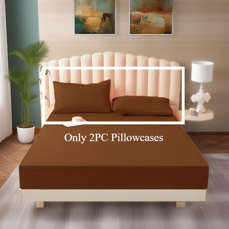 Fitted Sheet Soild Color with Elastic Band Non Slip Adjustable Mattress Cover for Double King Queen Bed