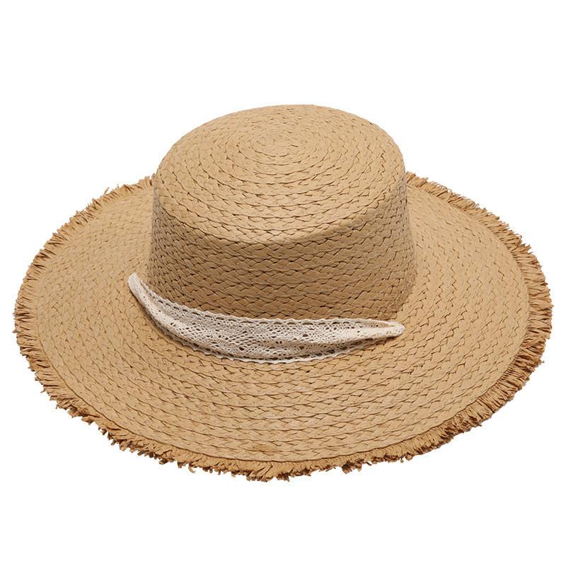 Strohhut Sonnenschutz mit breiter Krempe für Strand und Outdoor Sonnenschutz