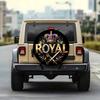 1pc Royal Scepter Sword Crown Themed Printed Pattern Car Tire Cover, Easy To Install, Tight Fit, Dust-Proof Tire Protector, Very