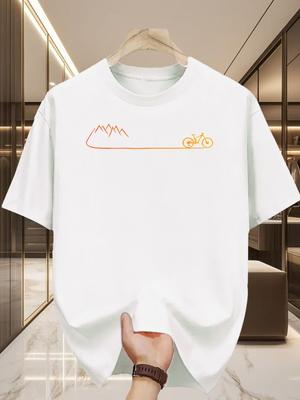 Mens Breathable Outdoor Cycling TShirt Moisture Wicking QuickDry Athletic Top with Mountain Streetwear Graphic Print Tshirt