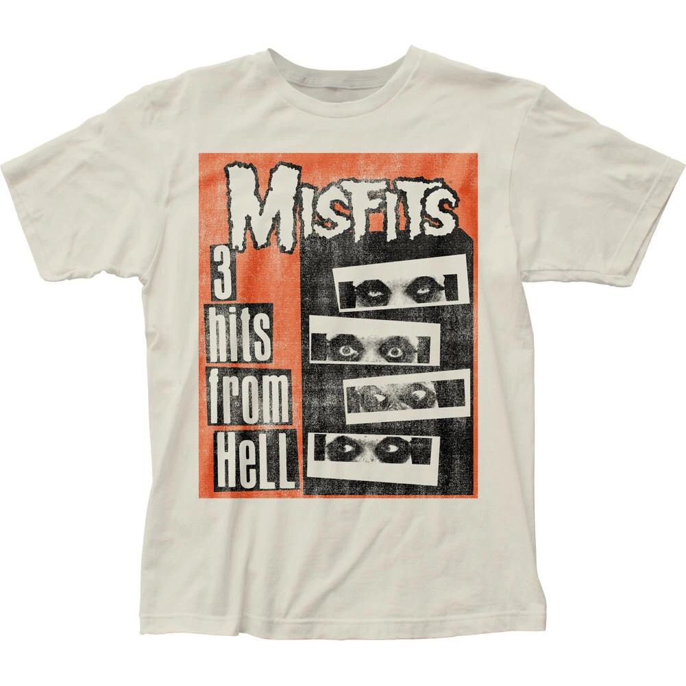 The Misfits 3 Hits Mens T Shirt Rock N Roll Music Punk Classic Tee Vintage White