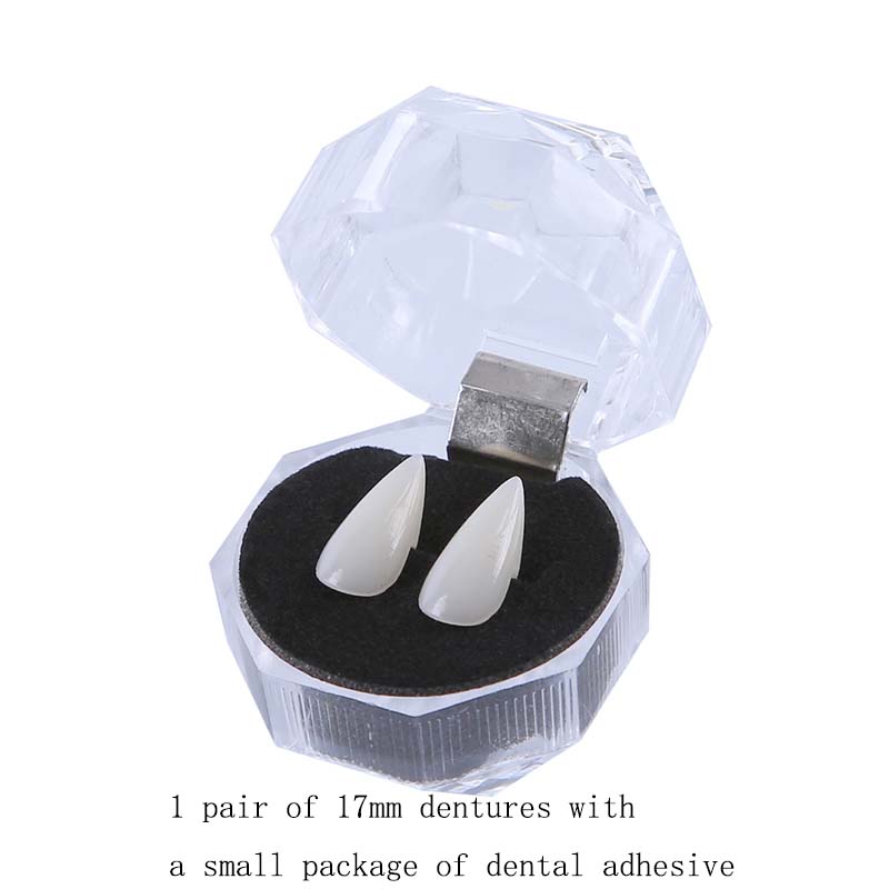 Vampirzähne Eckzähne Prothesen Requisiten Halloween Kostüm Requisiten Falsche Zähne Fester Kleber Prothesenhaftmittel Halloween Party Dekorhallowe