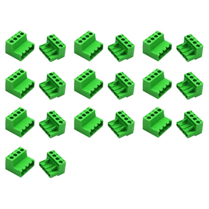 10Set 5.08mm Pitches  Pluggable Male and Female Connector Pluggable PCB Screw Terminals Block Connector Enduring