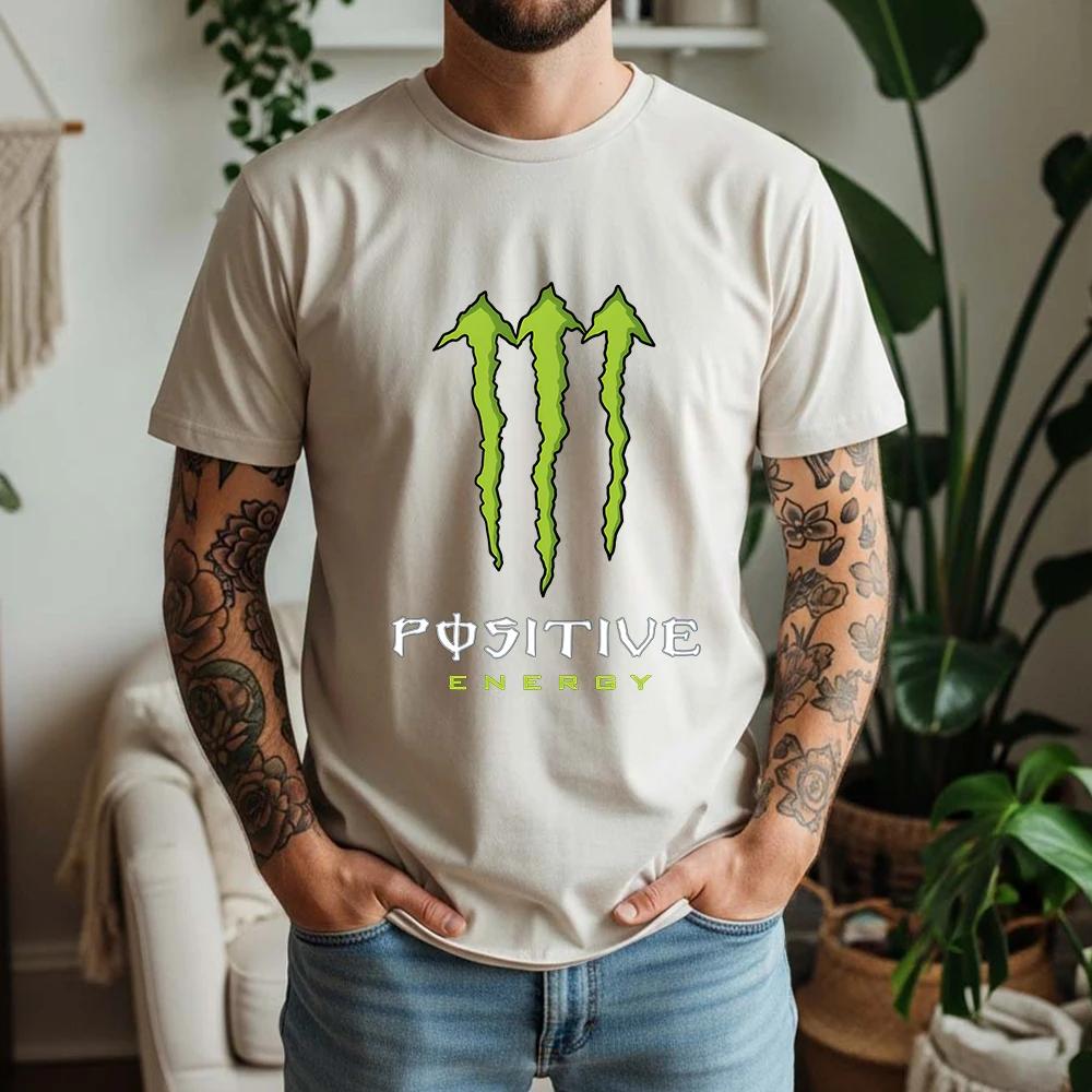 2026 Pánské Oversized Tričko Energetický Nápoj Estetika Dráp Monstra Pozitivní Energie Popkultura Grafické Ležérní Vrcholy