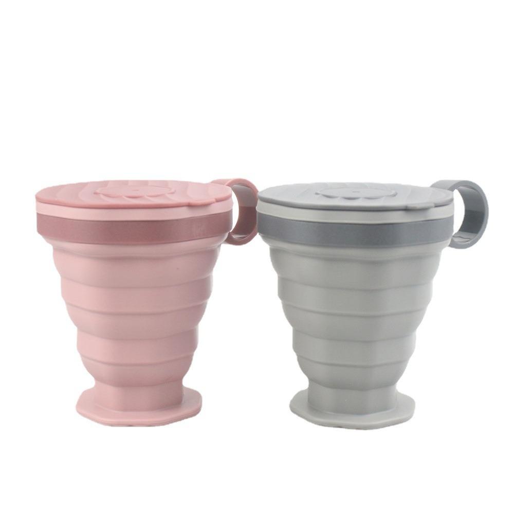 with Removable Handle Silicone Folding Cups Heat Safe Collapsible Silicone Cup  Outdoor