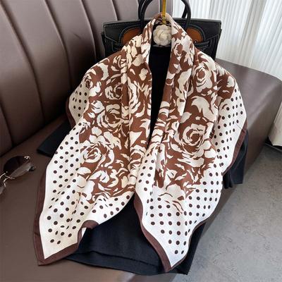 Camellia Scarf for Women with Light Luxury Temperament Decorative Scarf Neck Protection Scarf Versatile Trendy